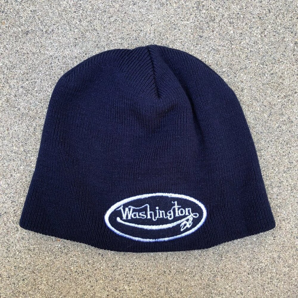 Washington DC Beanie Hat Cap Blue Ribbed One Size Embroidered​​
